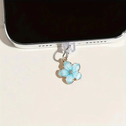 Simple Flowers Phone Dust Plug | Decorative Charging Port Pendant