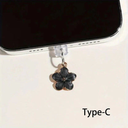 Simple Flowers Phone Dust Plug | Decorative Charging Port Pendant