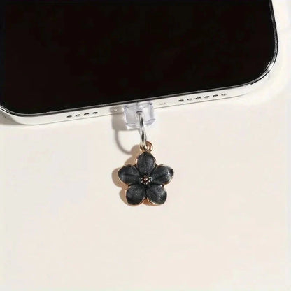 Simple Flowers Phone Dust Plug | Decorative Charging Port Pendant