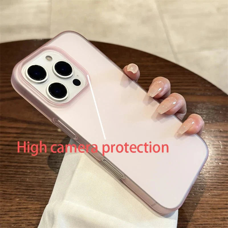 Soft Matte Candy Transparent Phone Case | Shockproof Silicone Bumper Cover for iPhone 11 to 16 Series
