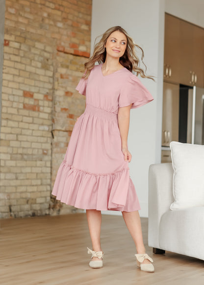 Sophie V-Neck Midi Dress