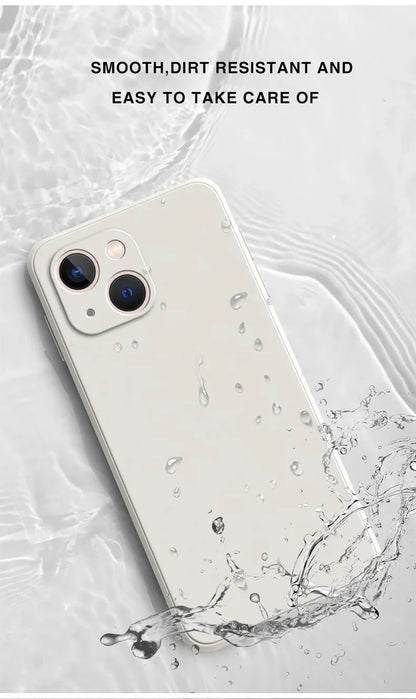 Ricestate Square Liquid Silicone Phone Case | Full Coverage Shockproof Camera Protective Cover for iPhone 11 to 14 Series
