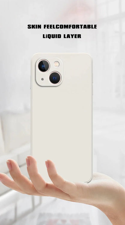 Ricestate Square Liquid Silicone Phone Case | Full Coverage Shockproof Camera Protective Cover for iPhone 11 to 14 Series