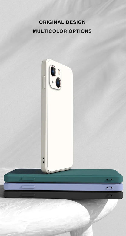 Ricestate Square Liquid Silicone Phone Case | Full Coverage Shockproof Camera Protective Cover for iPhone 11 to 14 Series