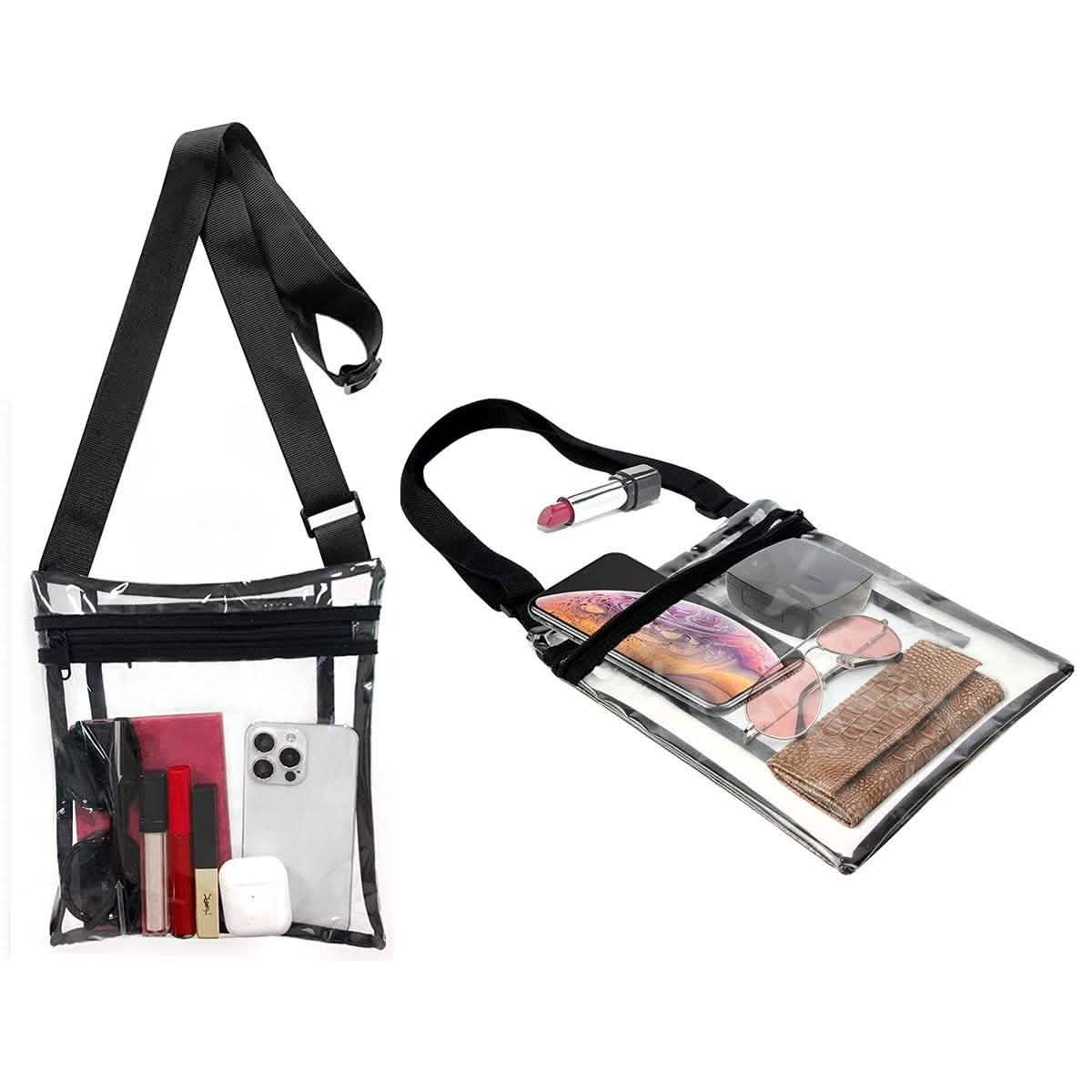 Stadium Approved Clear Crossbody Bag Purse with Adjustable Strap