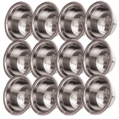 Jeffers Stainless Steel Embossed Wide-Lip Food & Water Pet Bowls