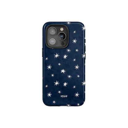 Starglimmer | Deep Blue Hand-Drawn Celestial Star iPhone Case