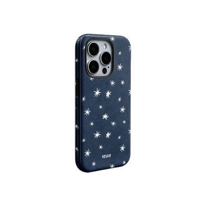 Starglimmer | Deep Blue Hand-Drawn Celestial Star iPhone Case
