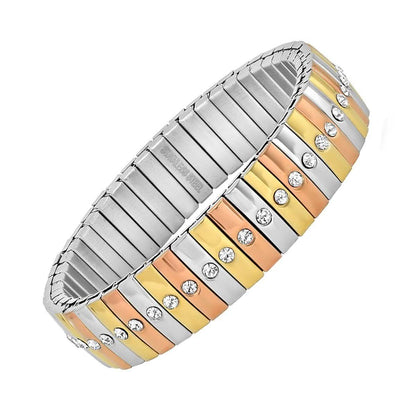 Steel by Design Stainless Tri-Color Stretch Bracelet