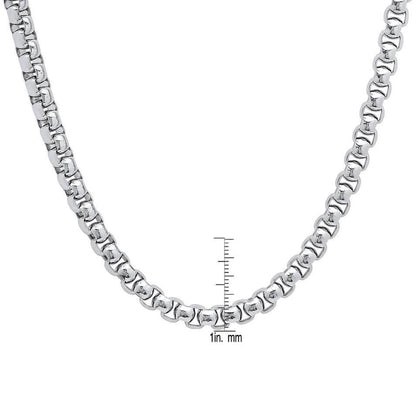 Steeltime Men's 7mm Round Box Stainless Steel Necklace and Bracelet