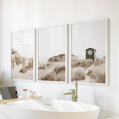 Minimalist Coastal Gallery Wall. Beige Beach Decor Set
