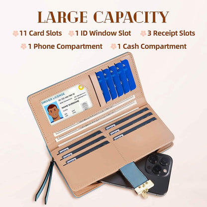 Sweet Cute Women's Long Leaf Bifold Wallet