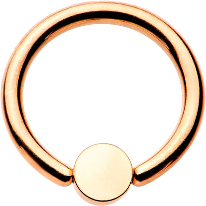 3/8 Purple Faux Opal 4mm Disc Rose Gold IP BCR Captive Ring