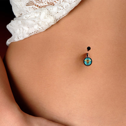 Buzzing Bumble Bee Black Belly Ring