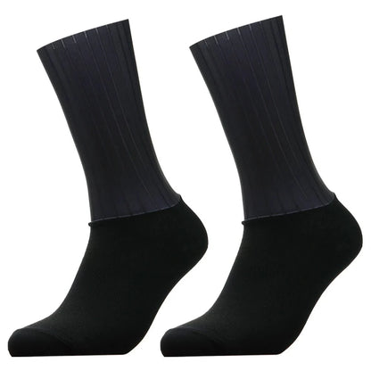 Unisex Anti-Slip Aero Cycling Socks | Silicone-Striped Knee-High Sports Socks