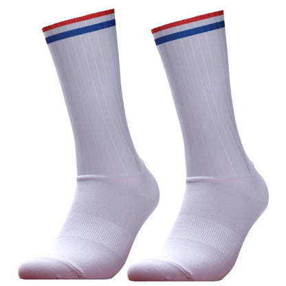 Unisex Anti-Slip Aero Cycling Socks | Silicone-Striped Knee-High Sports Socks