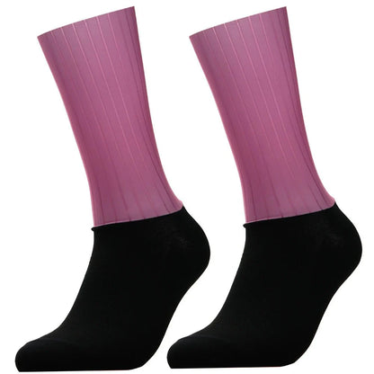 Unisex Anti-Slip Aero Cycling Socks | Silicone-Striped Knee-High Sports Socks