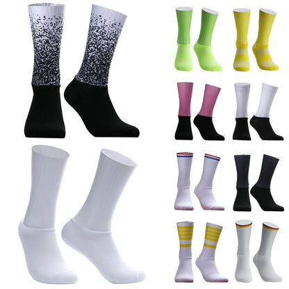 Unisex Anti-Slip Aero Cycling Socks | Silicone-Striped Knee-High Sports Socks
