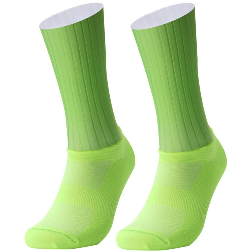 Unisex Anti-Slip Aero Cycling Socks | Silicone-Striped Knee-High Sports Socks