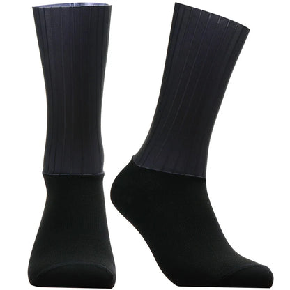 Unisex Anti-Slip Aero Cycling Socks | Silicone-Striped Knee-High Sports Socks