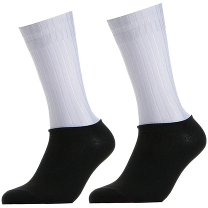 Unisex Anti-Slip Aero Cycling Socks | Silicone-Striped Knee-High Sports Socks