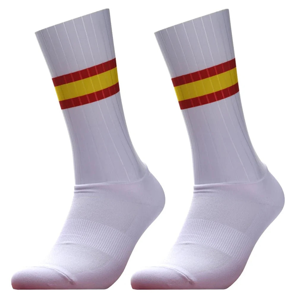 Unisex Anti-Slip Aero Cycling Socks | Silicone-Striped Knee-High Sports Socks