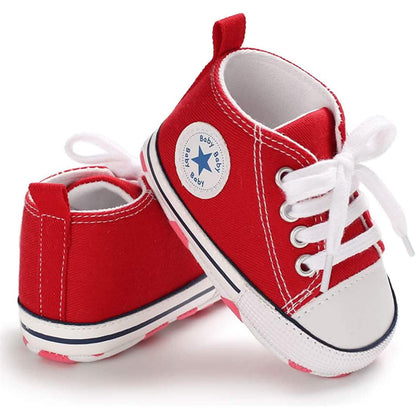 Unisex High Top Sneaker Soft Anti-Slip Sole Newborn Infant Denim Shoes