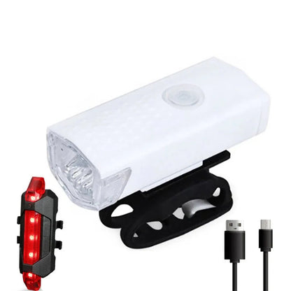 USB Rechargeable Bicycle LED Light Set | Front and Rear Bike Lights for Night Safety