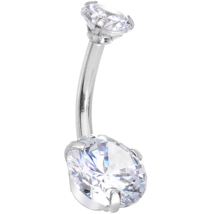 Clear Gem Sparkle Butterfly Dangle Belly Ring