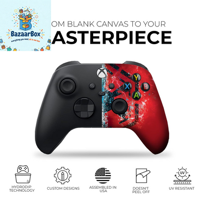 Jeddi Sith Custom X-Box Controller Wireless Compatible with X-Box One/Series X/S Proudly Customized in USA with Permanent HYDRO-DIP Printing (NOT JUST a SKIN)