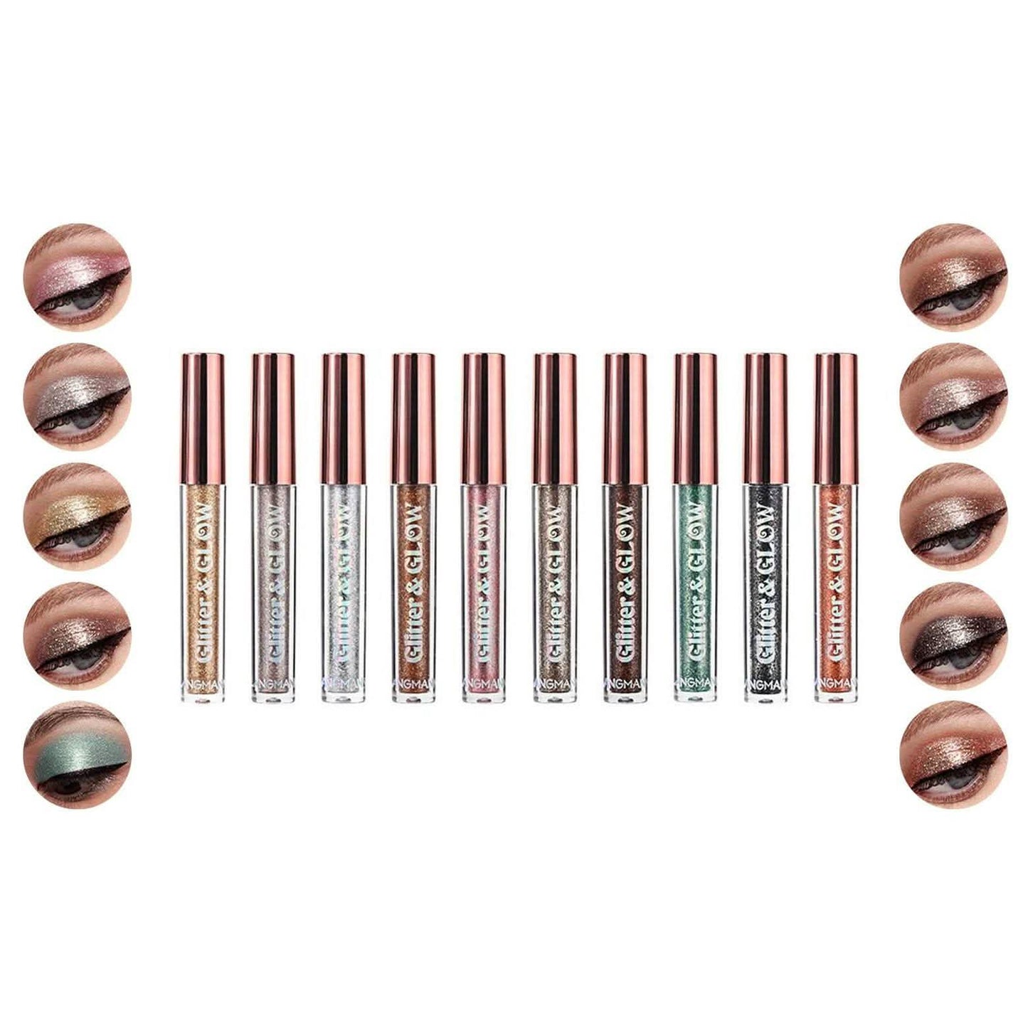 Waterproof Liquid Eyeshadow Set and Metallic Glitter