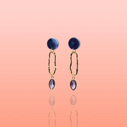 Marina Deep Blue Oval Hoops