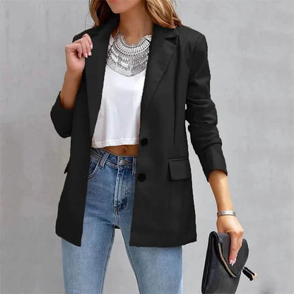 Women's Blazer Warm Breathable Outdoor Office Street Pocket Single Breasted Turndown