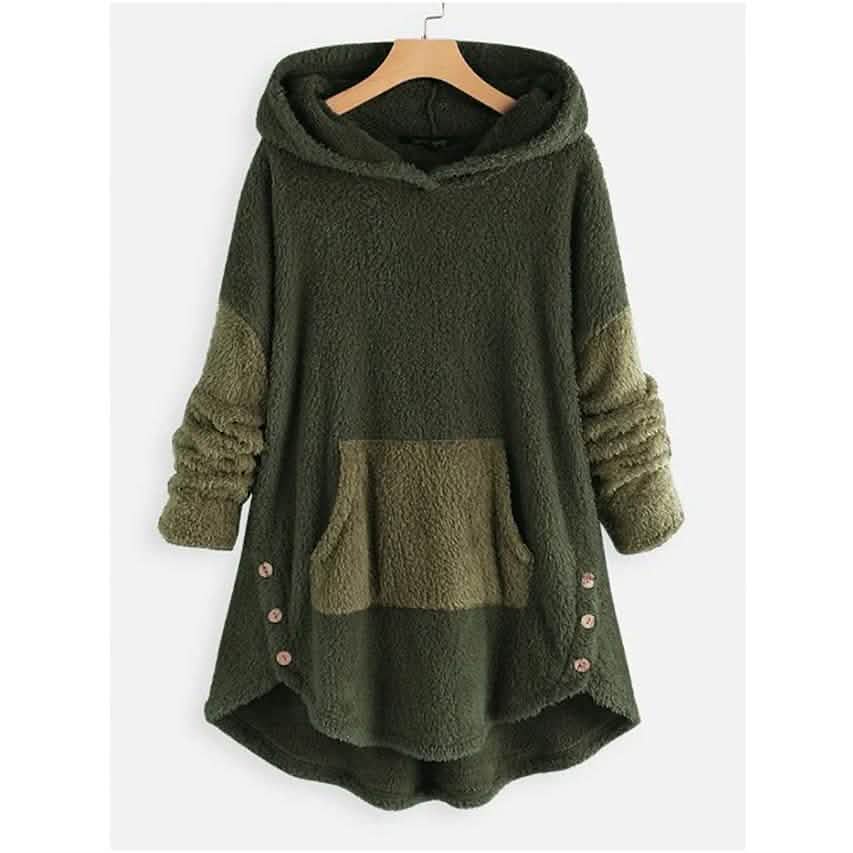 Women's Pullover Solid Colored Hoodie