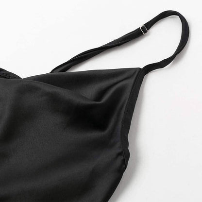 Women's Spaghetti Strap V-Neck Satin Suspender