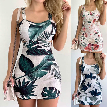 Women's Summer Spliced Dress Sling Sleeveless