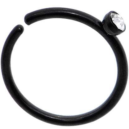 20G 5/16 Clear Gem Black IP Seamless Circular Ring